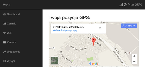 Varia-class device's portal (maps) available through WiFi (iPad)